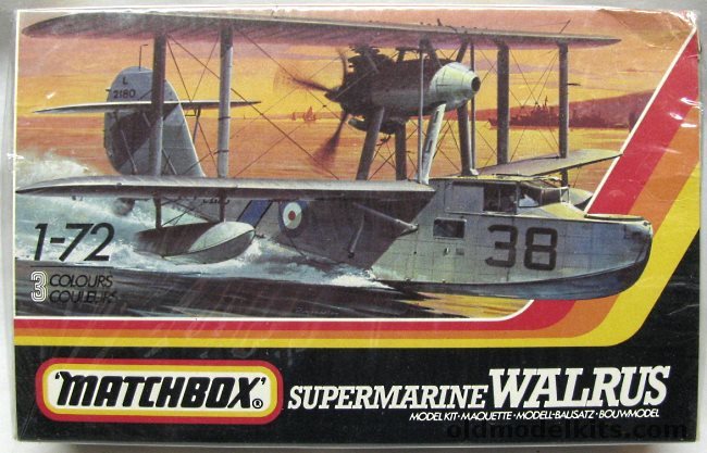 Matchbox 1/72 Supermarine Walrus MK-1 - HMS Sheffield 1938 or 283 Sq RAF Italy 1944, PK105 plastic model kit